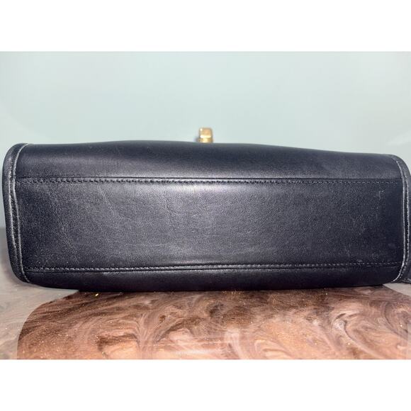 Vintage Coach Black Leather Court Bag Satchel Crossbody 9870 - Picture 11 of 16
